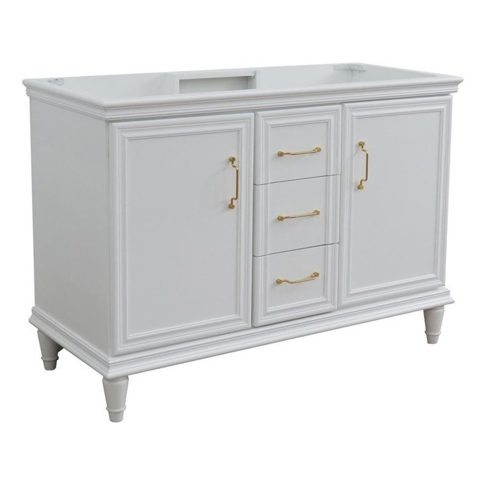 48 in. Double Wooden Vanity White Finish Cabinet Only