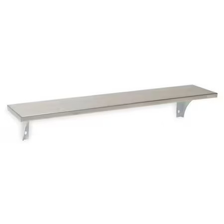 Zoro Select 1Ecn6 Utility Shelf, Ss, 24 In Overall W, Satin, 1Ecn6