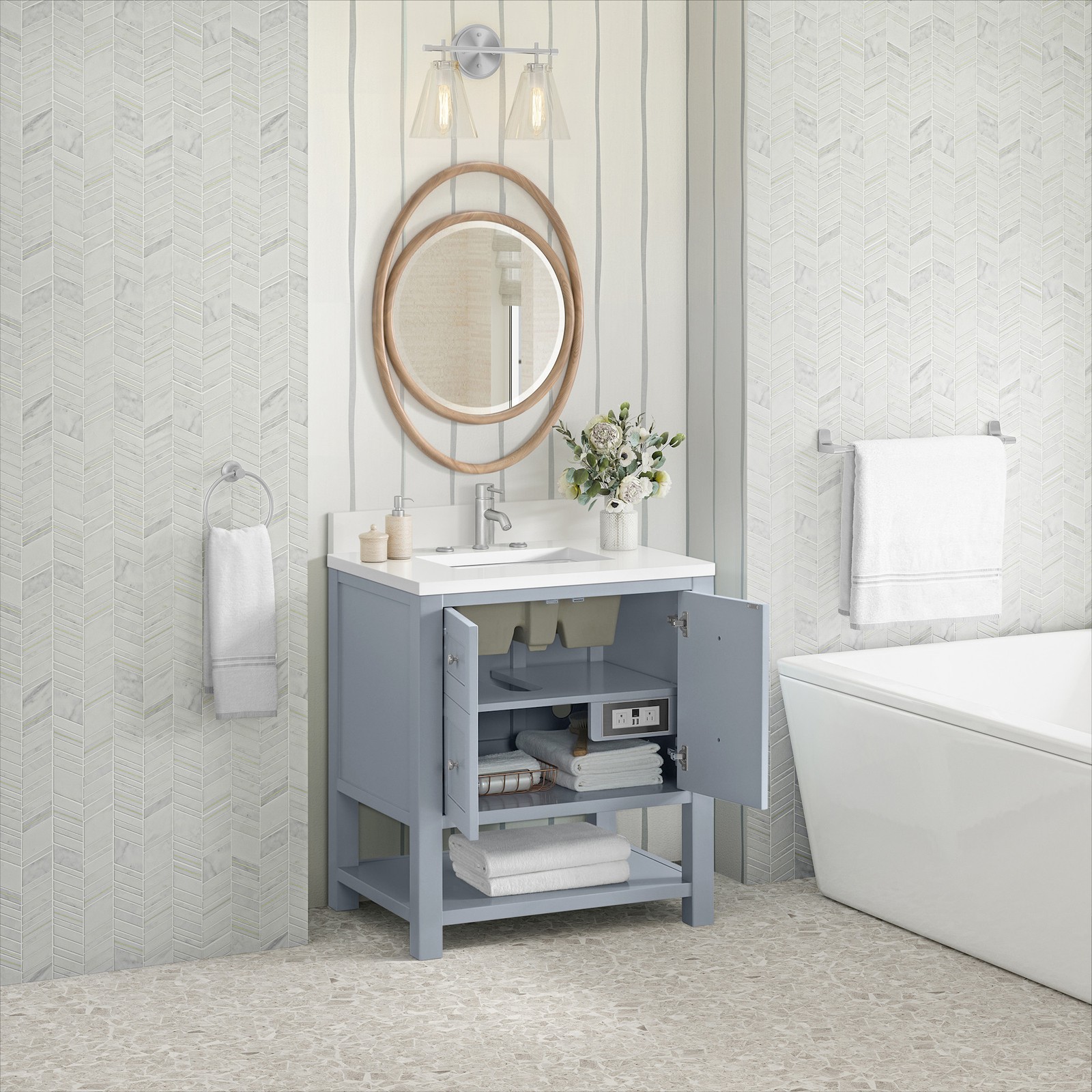 James Martin Vanities 330-V30-1WZ Breckenridge 30″ – Light Natural Oak