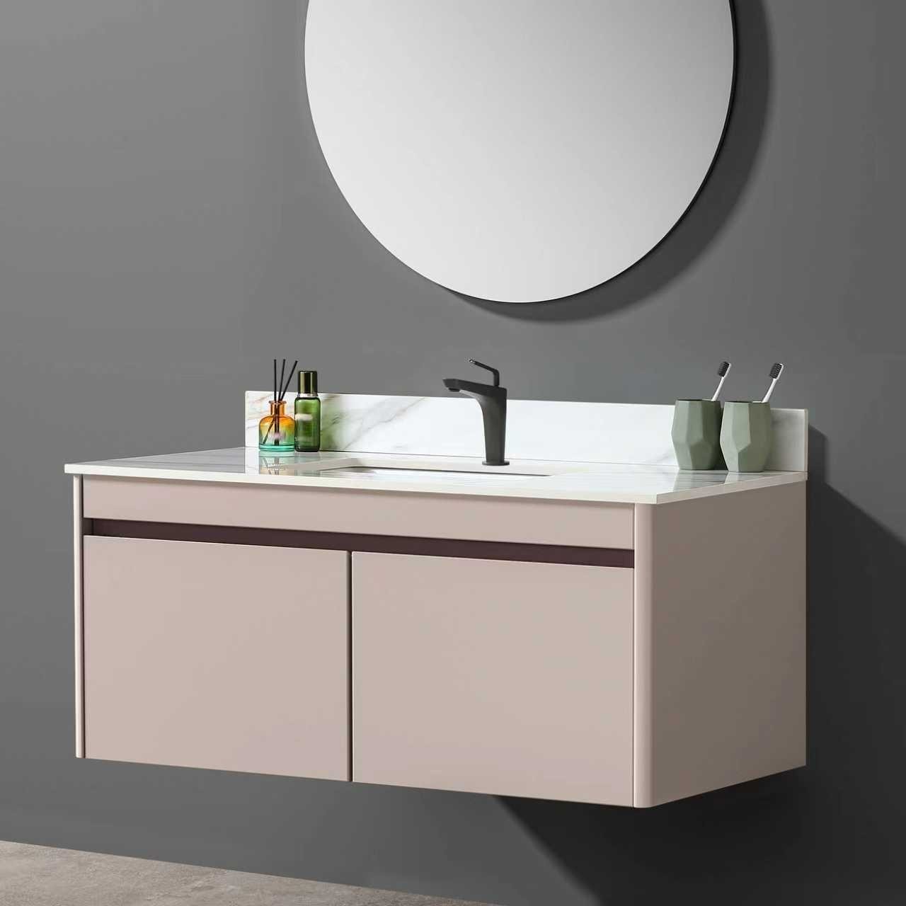 43″ Marble Vanity Top with Undermount Sink & Backsplash Carrara White