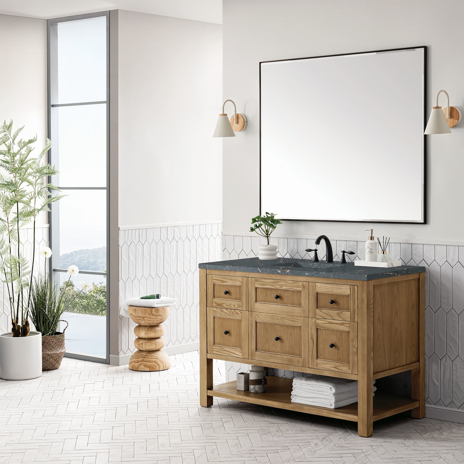 James Martin Vanities 330-V48-FPBL Breckenridge 48″ – Light Natural Oak