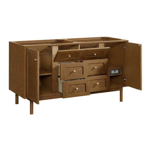 60″ James Martin Laurent 545-V60D-HNO Double Vanity Cabinet Honey Oak