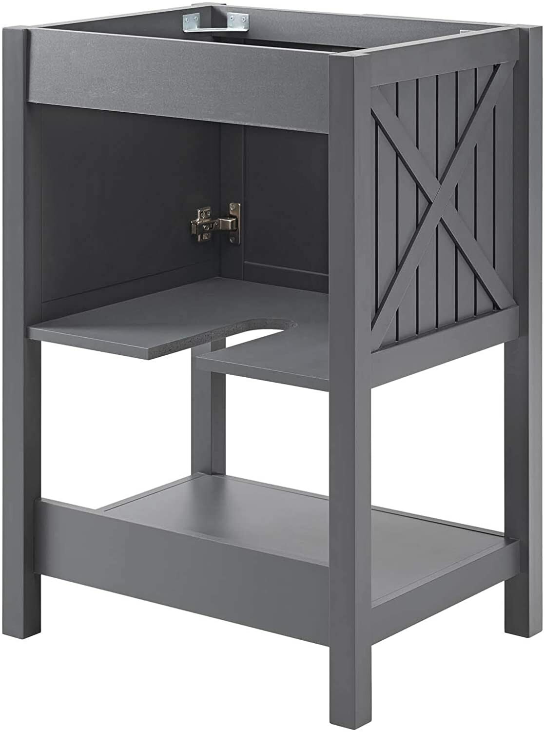 Bathroom Vanity Farmhouse Style Charcoal Grey Modern Wash Room Cabinet Storage