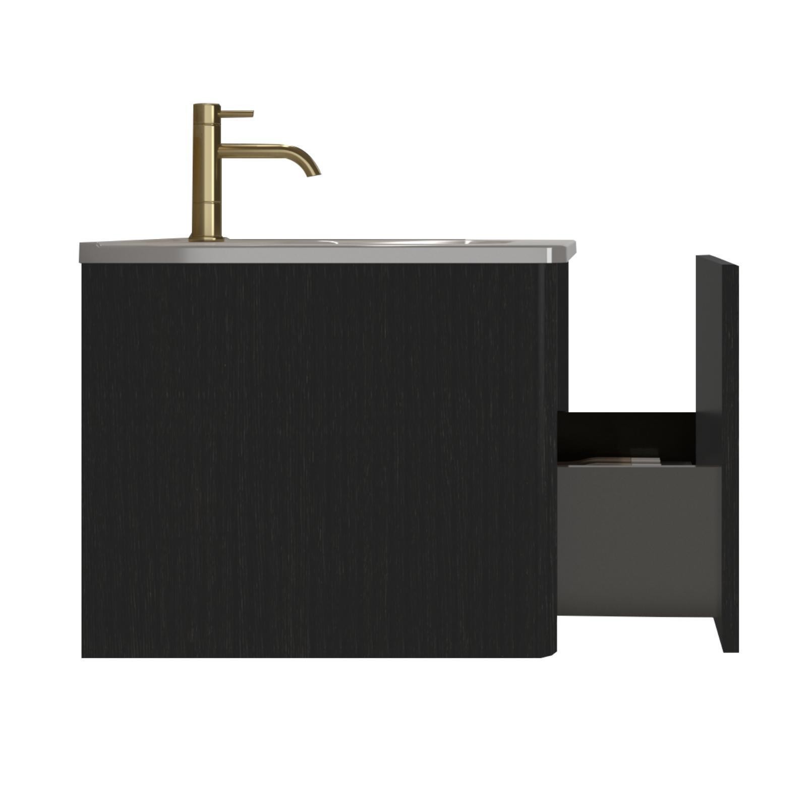 U057-Etna30W-308 30″ Striped Brushed Black Oak Floating Bathroom Vanity