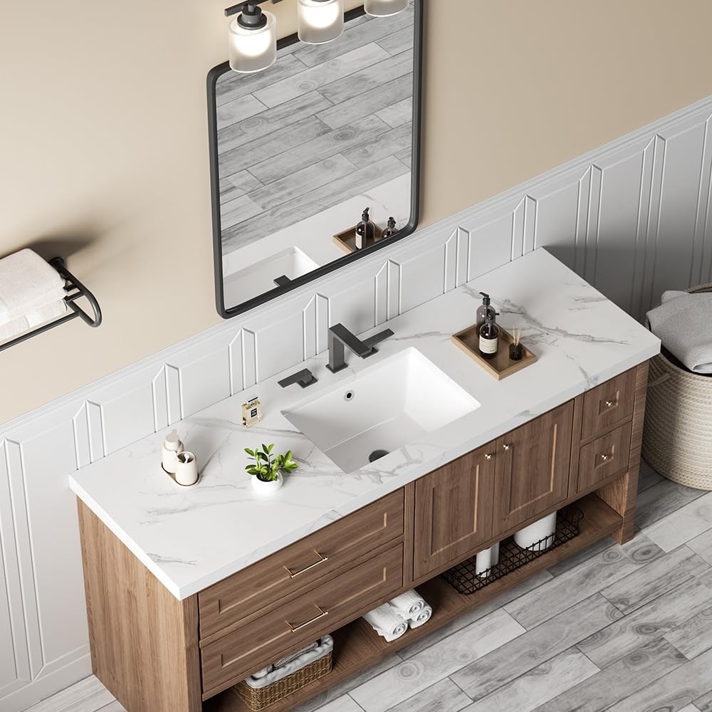 16in Undermount Bathroom Sink Rectangular, 15.7″ x11.8″ Small Vessel Sink Rec…
