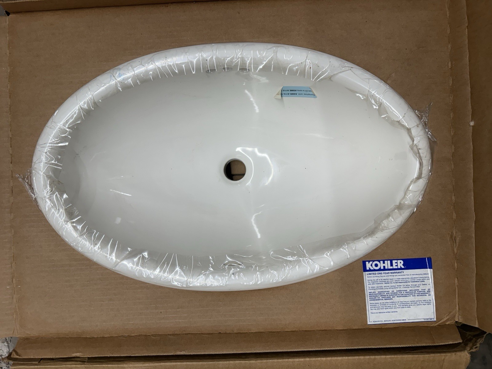 Kohler K-2220-96 VINTAGE Self-Rimming Lavatory SINK, BISCUIT. NEW