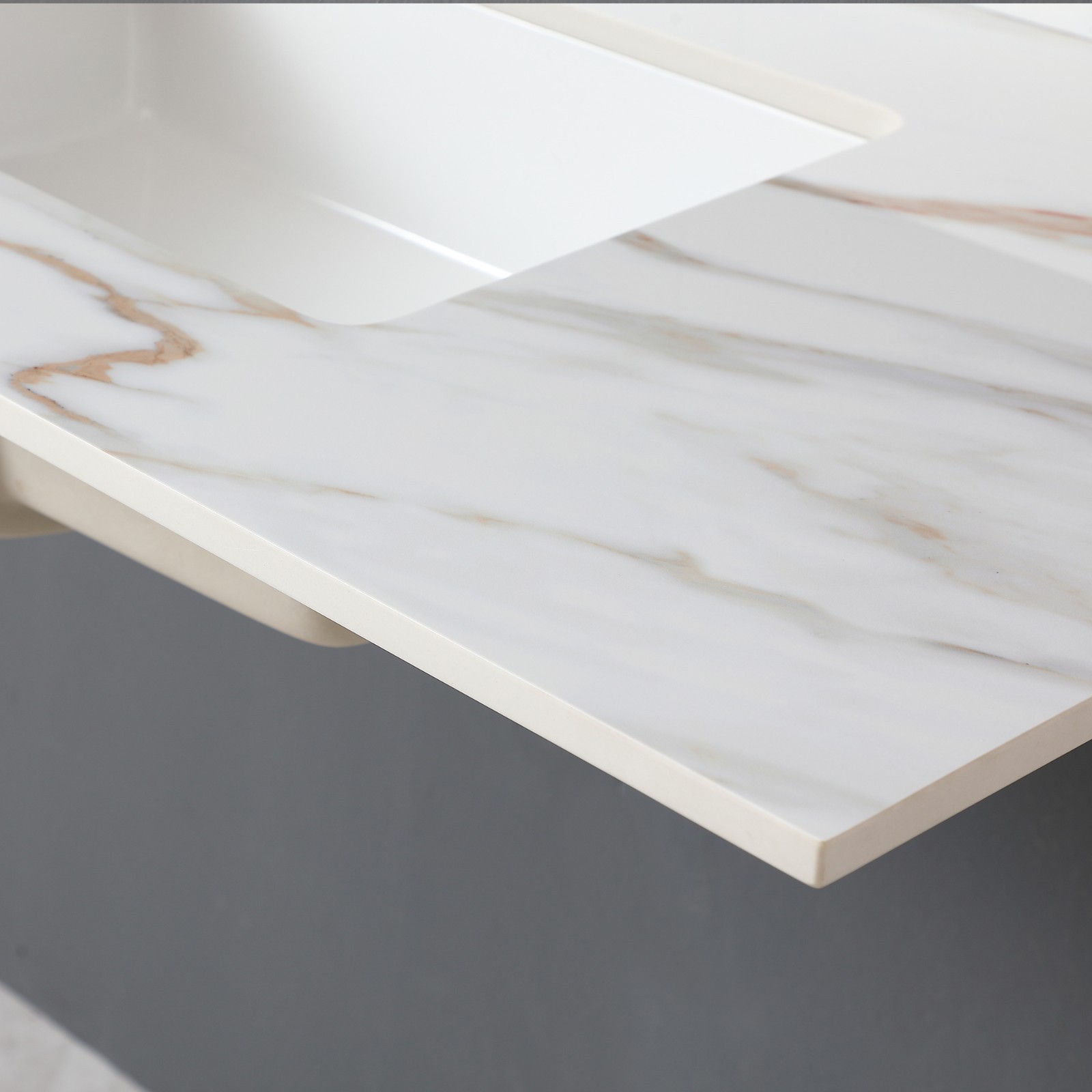43″ Marble Vanity Top with Undermount Sink & Backsplash Carrara White