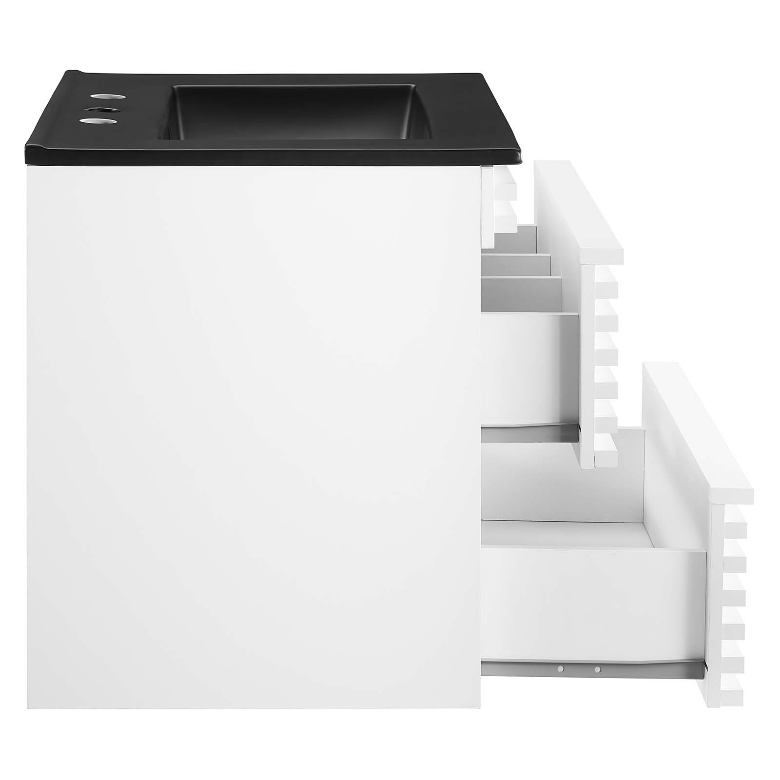 Modway Render 24″ Wall-Mount Bathroom Vanity in White Black