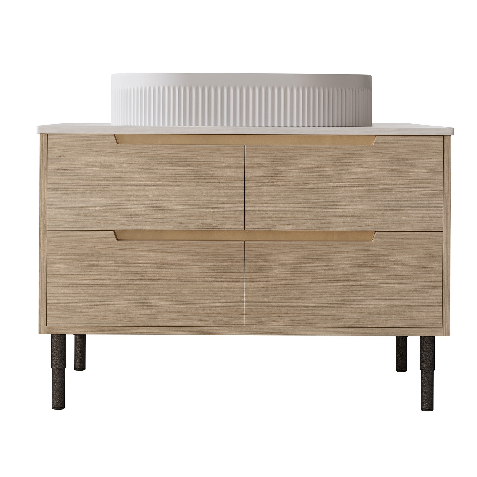 36″ Bathroom Vanity, Freestanding or Wall Mounted with Ceramic Integrated Sink
