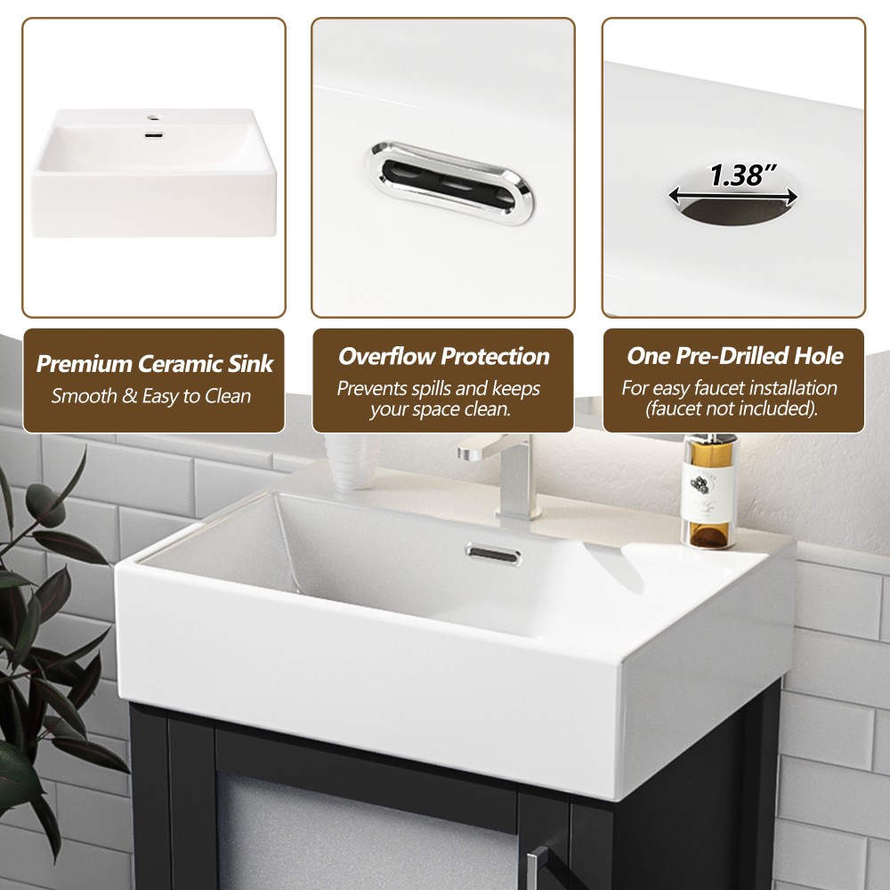 20In bathroom vanitywithceramic sink and ample storage ideal for small bathrooms