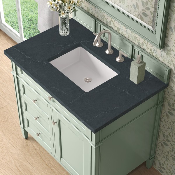 36″ James Martin Brittany 650-V36-SGR-3CSP Vanity Cabinet Charcoal Soapstone Top
