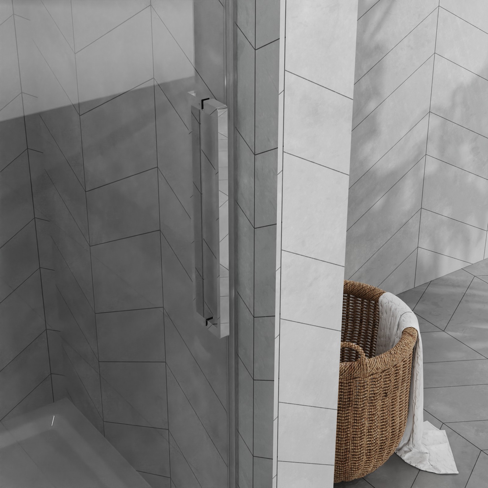 48″x72″ Frameless Sliding Shower Door Combo w/ 48″x32″ White Acrylic Shower Base