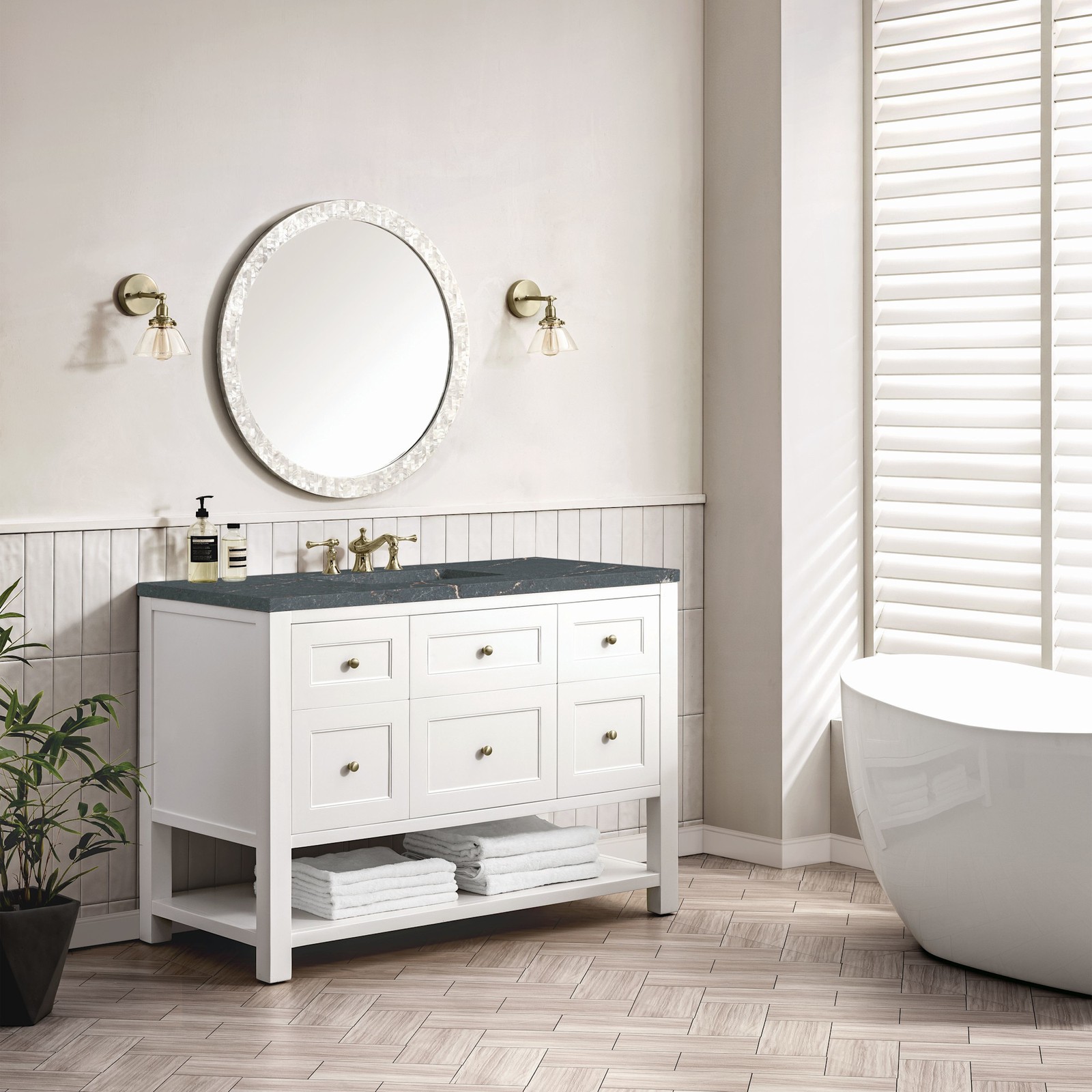 James Martin Vanities 330-V48-FPBL Breckenridge 48″ – Light Natural Oak