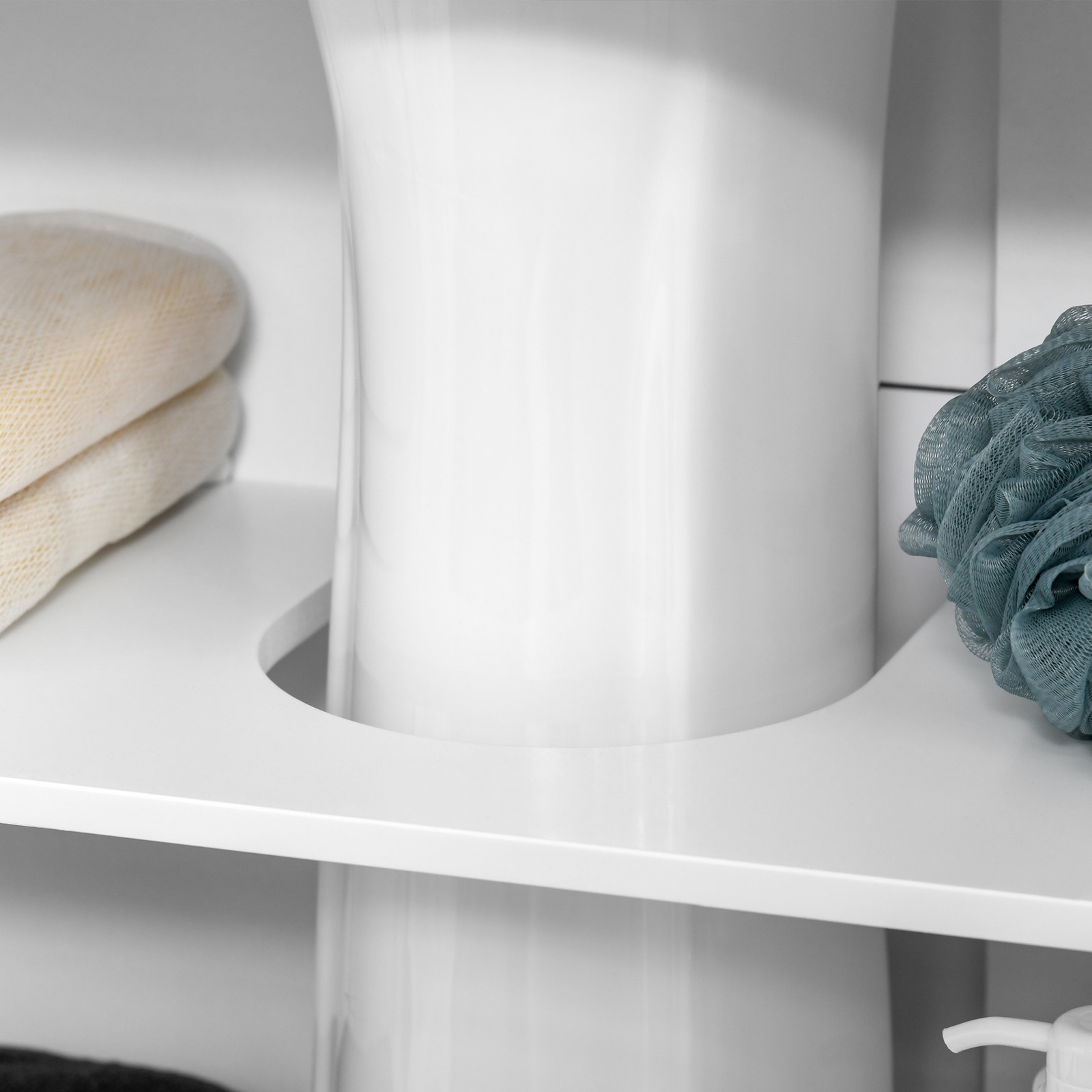 Bathroom Under Sink Cabinet Vanity Unit w/ Adjustable Storage Shelves, White