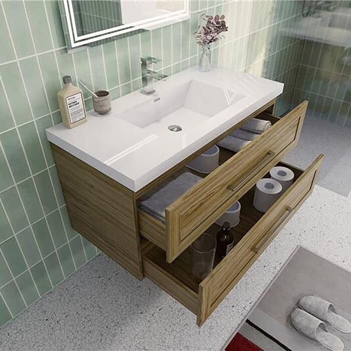 42″ Bathroom Vanity Cabinet with Sink MDF Wall Mounted Vanity And Drawers