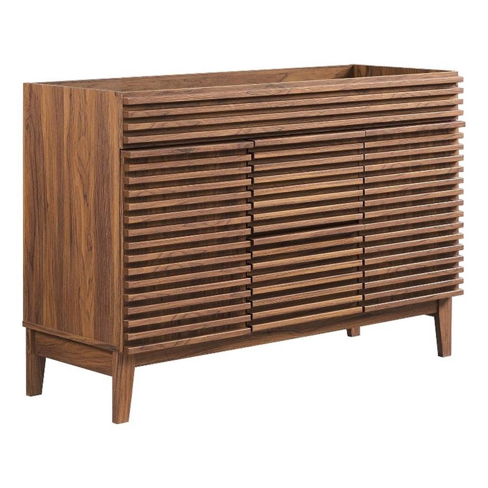 Modway Render 47″ MDF and Particleboard Bathroom Vanity Cabinet in Walnut
