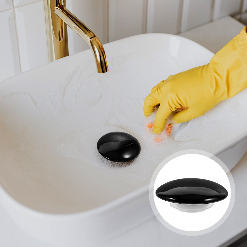 2Pcs Silicone Drain Cover Black Sink Stopper for Kitchen and Bathroom Basin