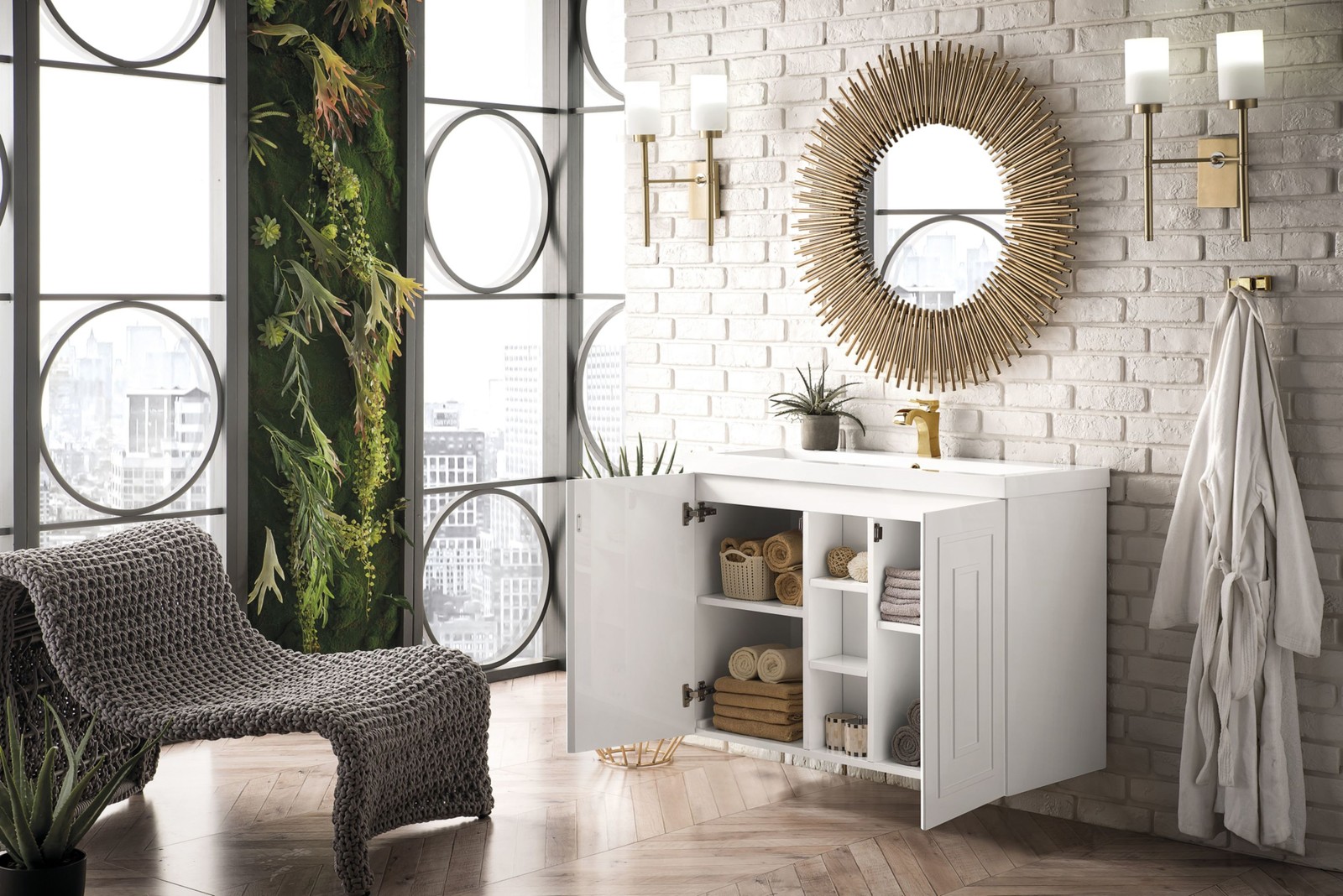 James Martin Vanities E110V39.5WG Alicante 40″ Wall Mounted – Mid Century Acacia