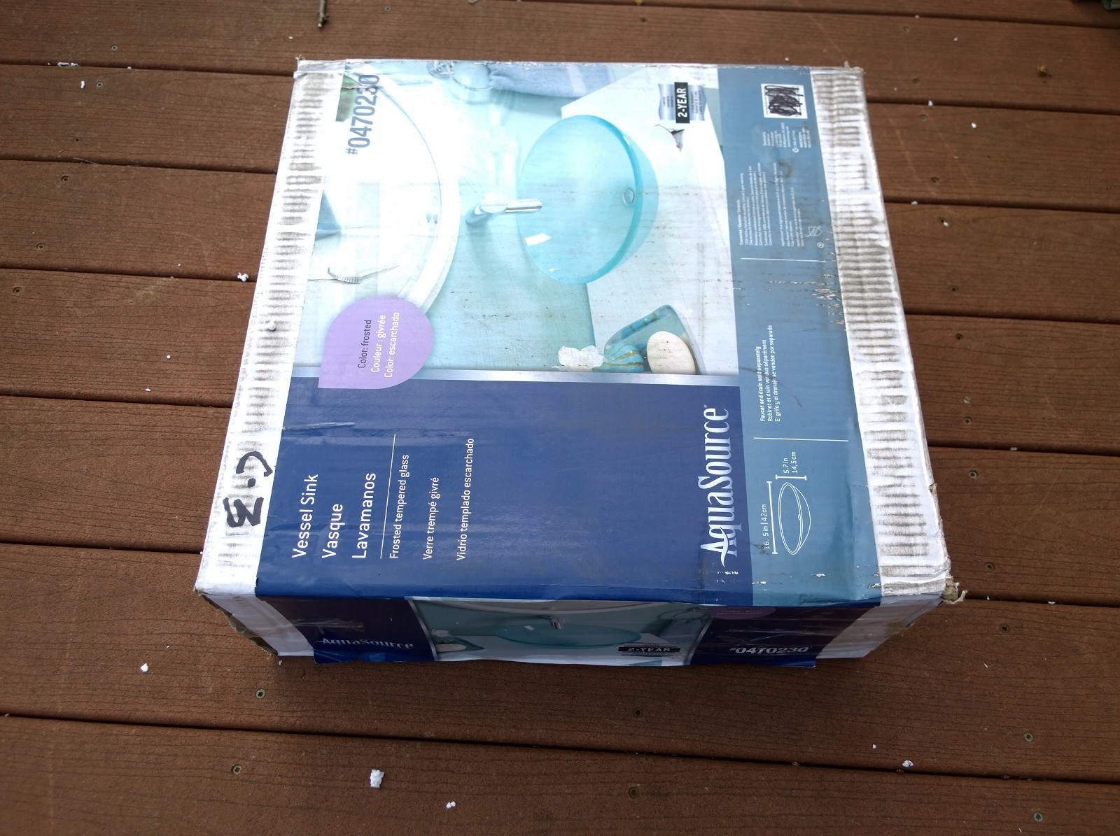 NIB Nice Bathroom 16.5″-W Tempered Frosted Glass Vanity VESSEL SINK