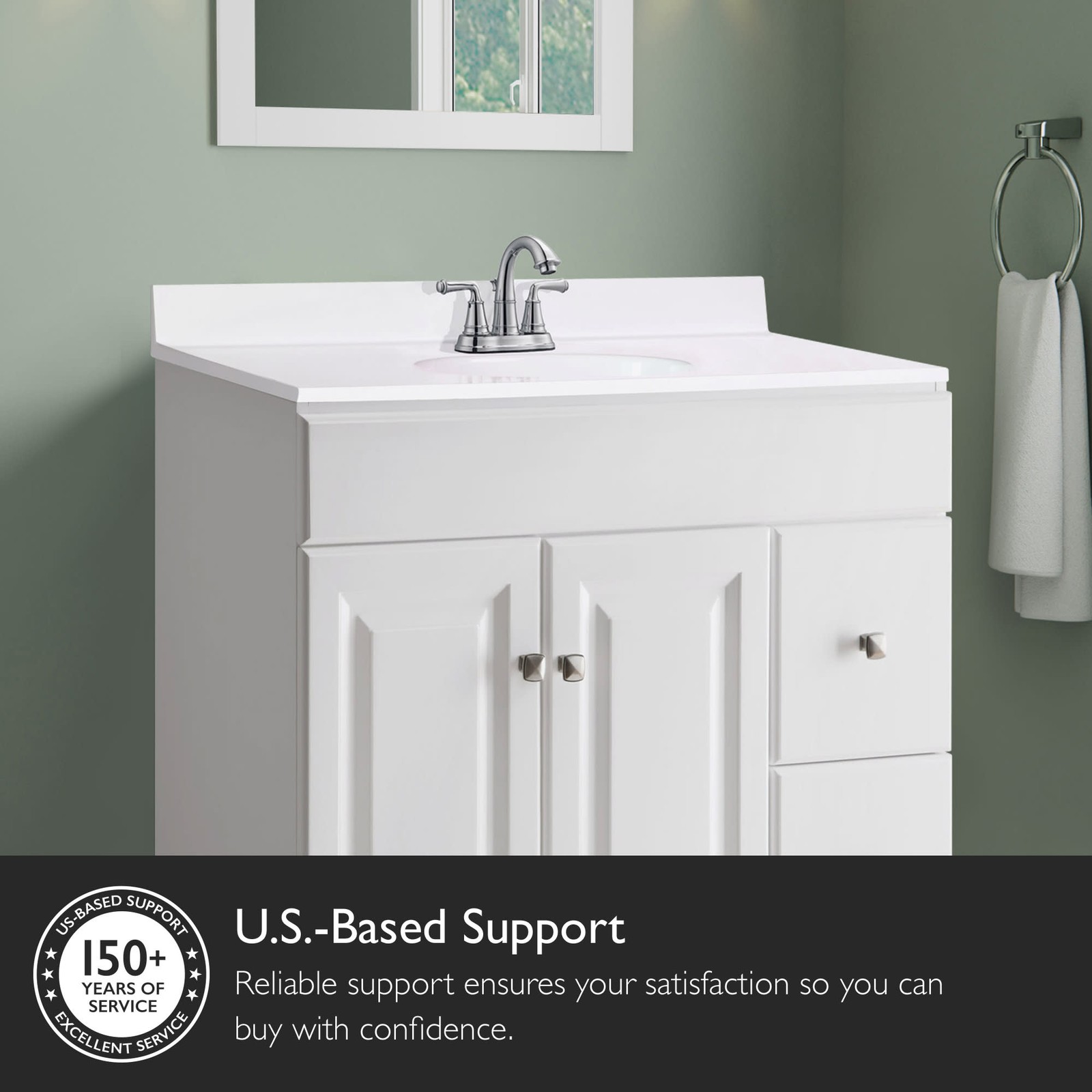 Design House 586198 White 31″ Cultured Marble Vanity Top With Backsplash