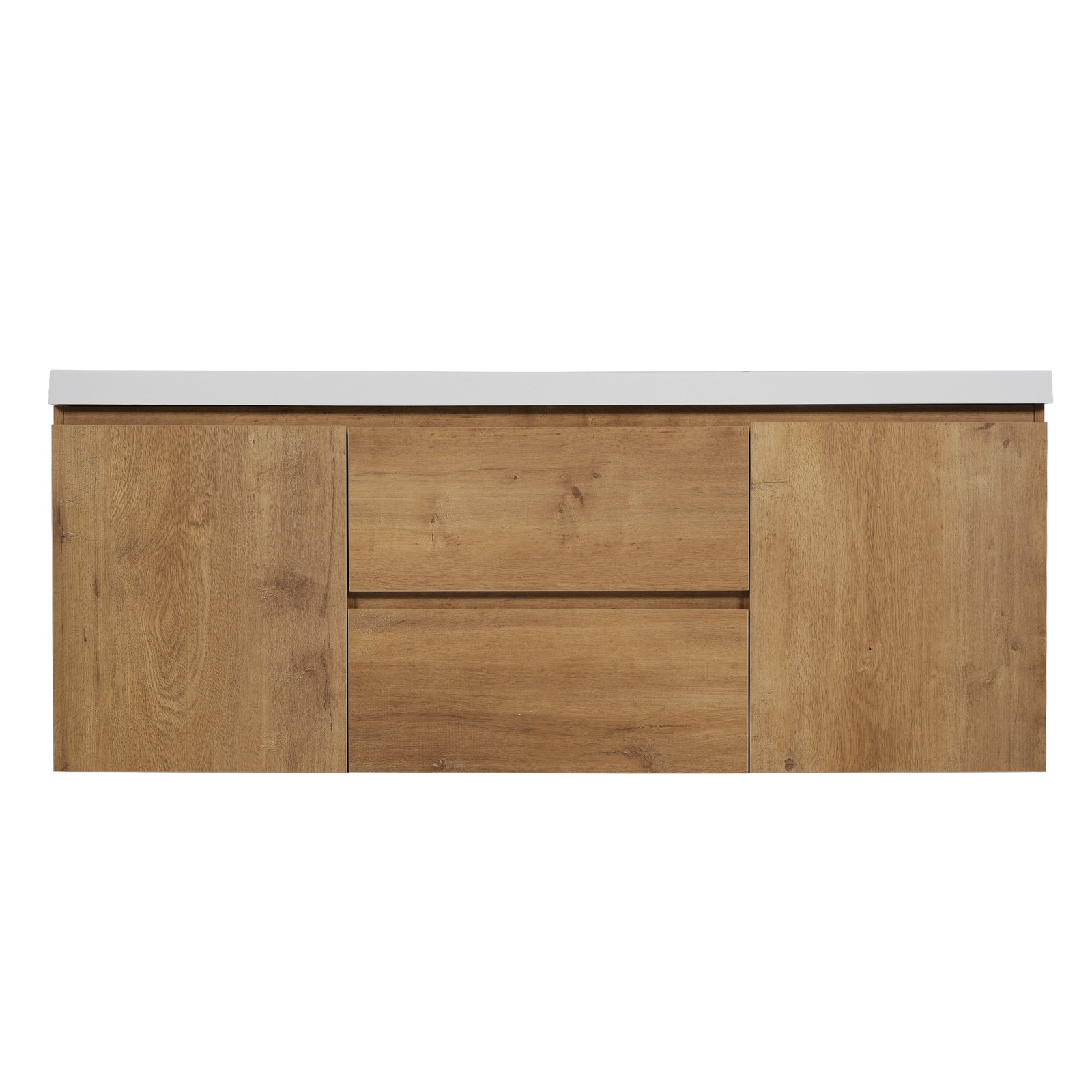59.3″ Wall-Mounted Double Sink Bathroom Vanity with SMC Top, MDF Cabinet Wood