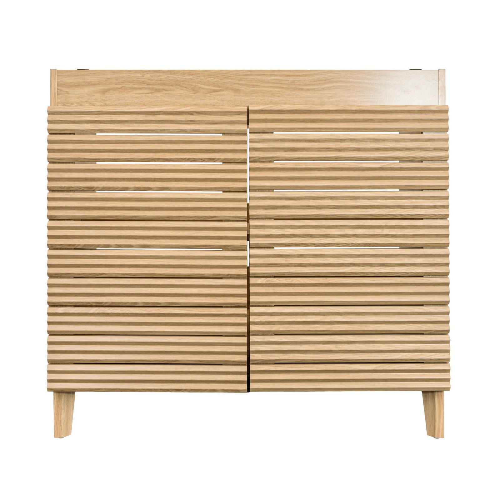 Calandre 36 in. W x 18 in. D x 33 in. H Thin Linear Slat Modern Farmhouse 2-Shel