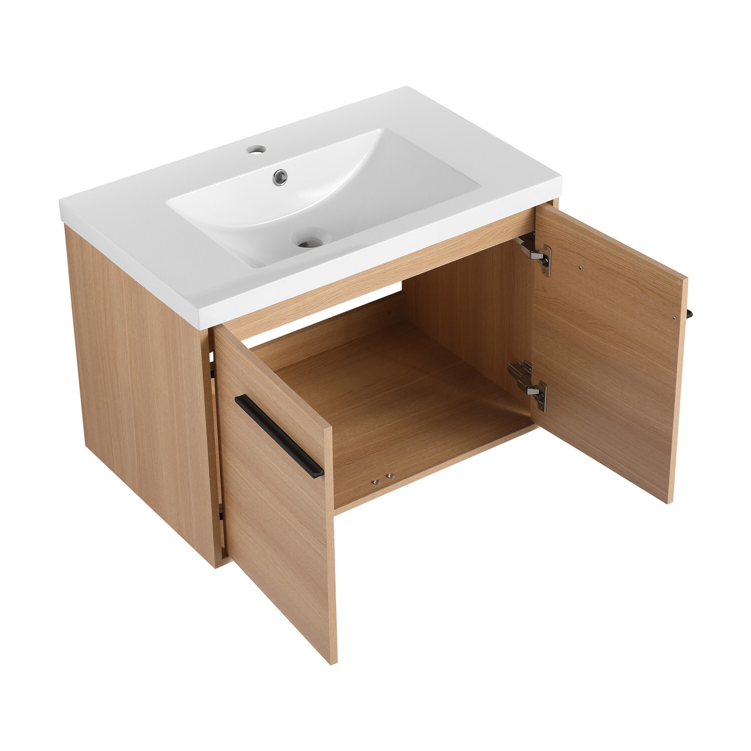 24″ 30″ 36″ Wall Mounted Bathroom Vanity with Sink, Floating Vanity Door Cabinet