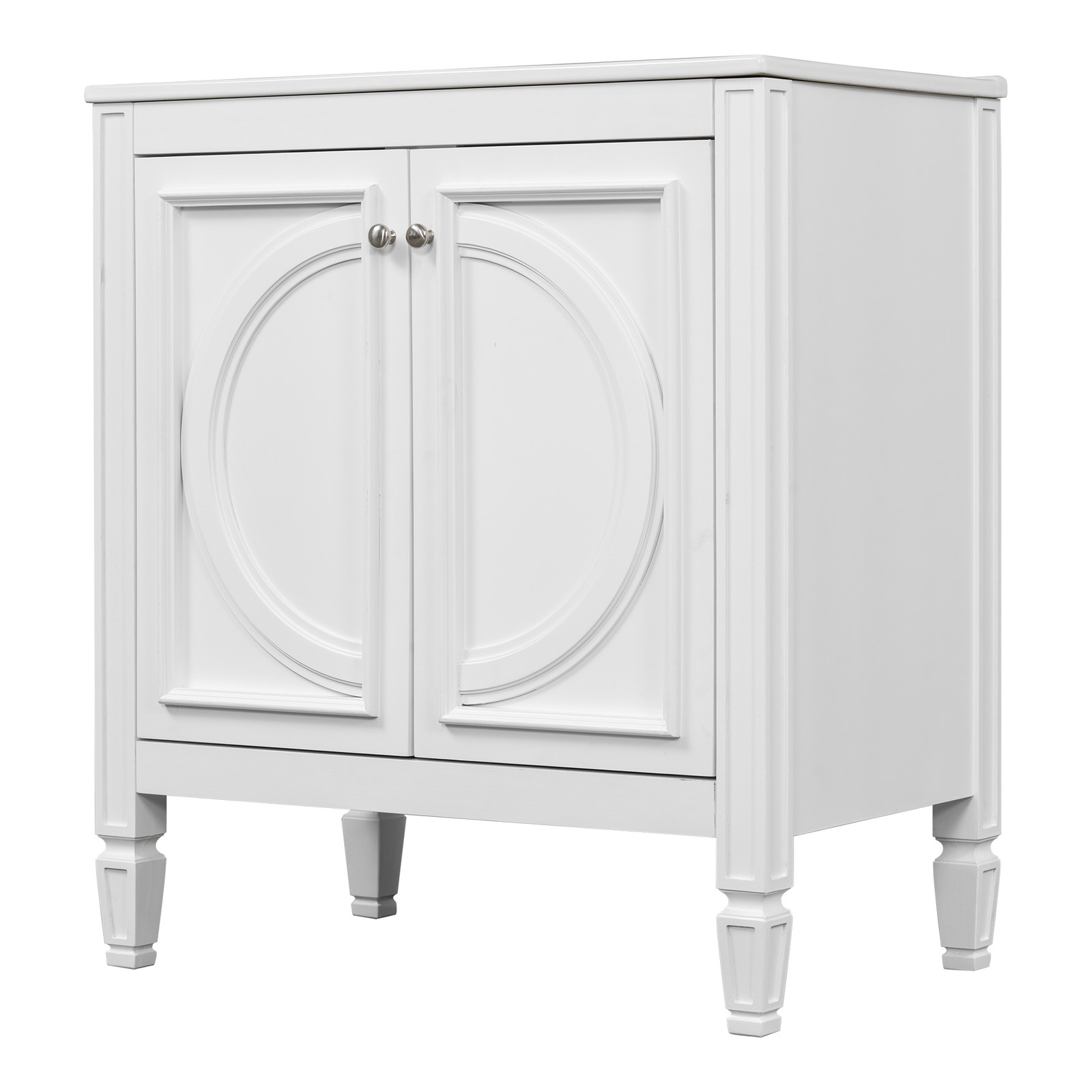 30″ Bathroom Vanity with Sink, Two Doors & Drawer, White