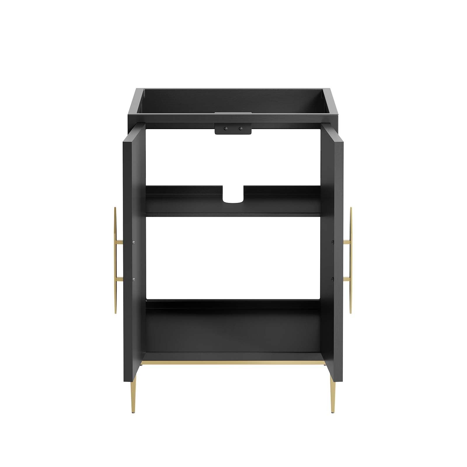 Modway Awaken 24″ Solid Wood and MDF Bathroom Vanity Cabinet in Black