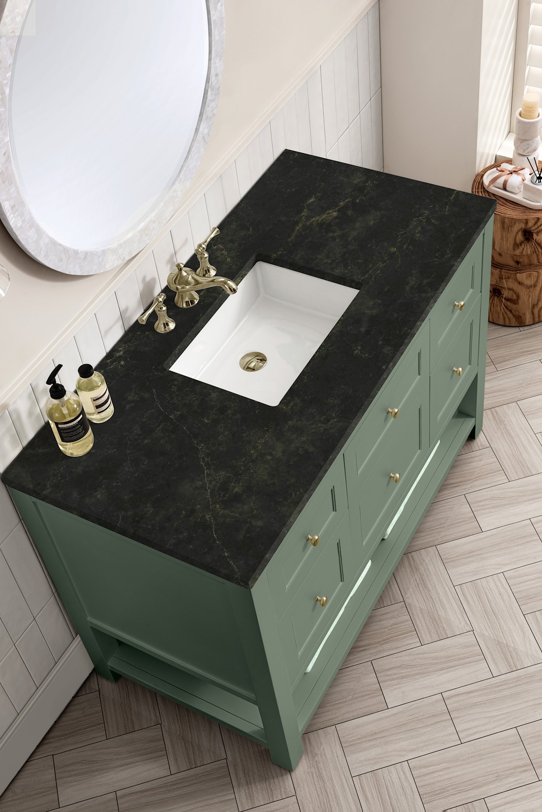 James Martin Vanities 330-V48-3PHT Breckenridge 48″ – Smokey Celadon