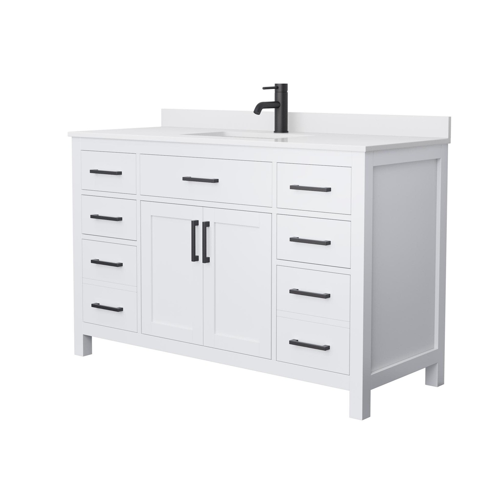 Wyndham Collection WCG242454S-UNSMXX Beckett 54″ – Dark Blue / Carrara Cultured