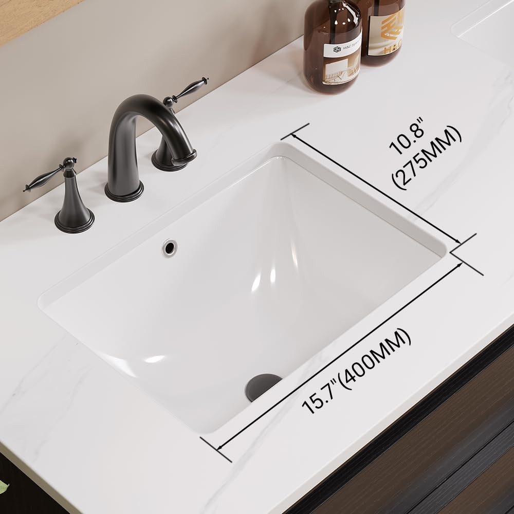 18 Inch Small Rectangle Undermount Bathroom Sink Vessel Sink Lavatory Ceramic…