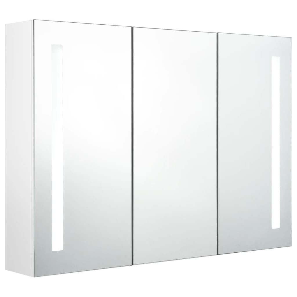 LED Bathroom Mirror Cabinet 35″x5.5″x24.4″ Shining White