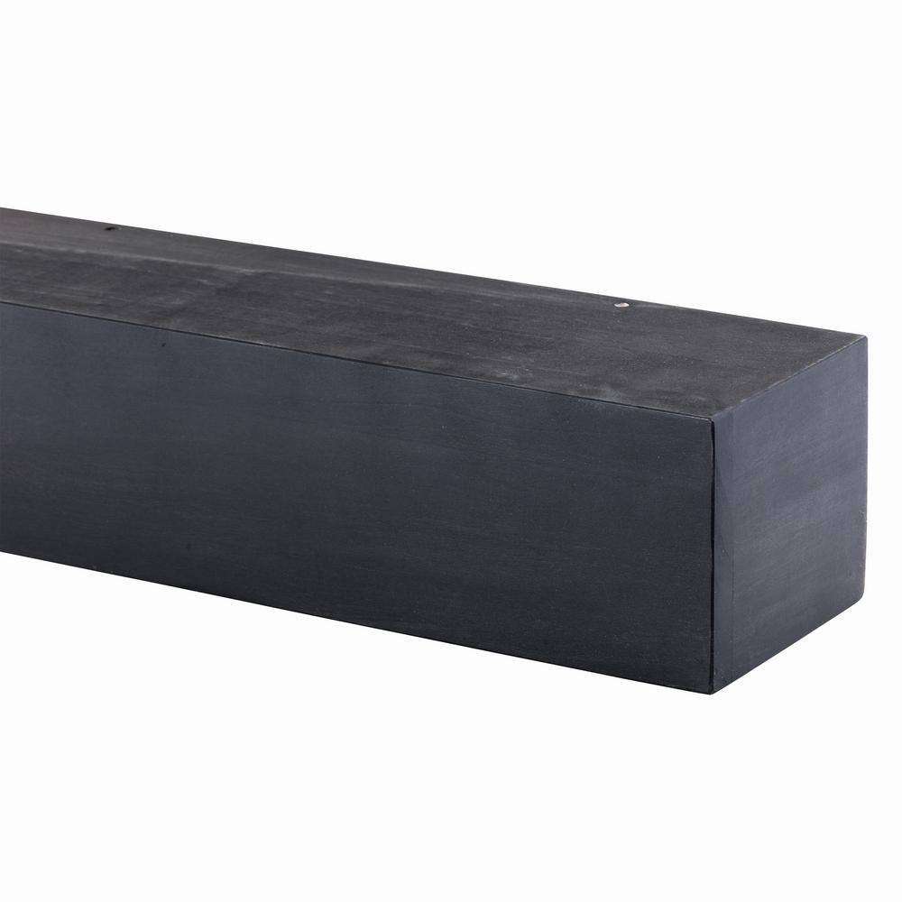 48 In. W X 5.5 In. H X 6.25 In. D Modern Farmhouse Midnight Black Cap-Shelf Mant