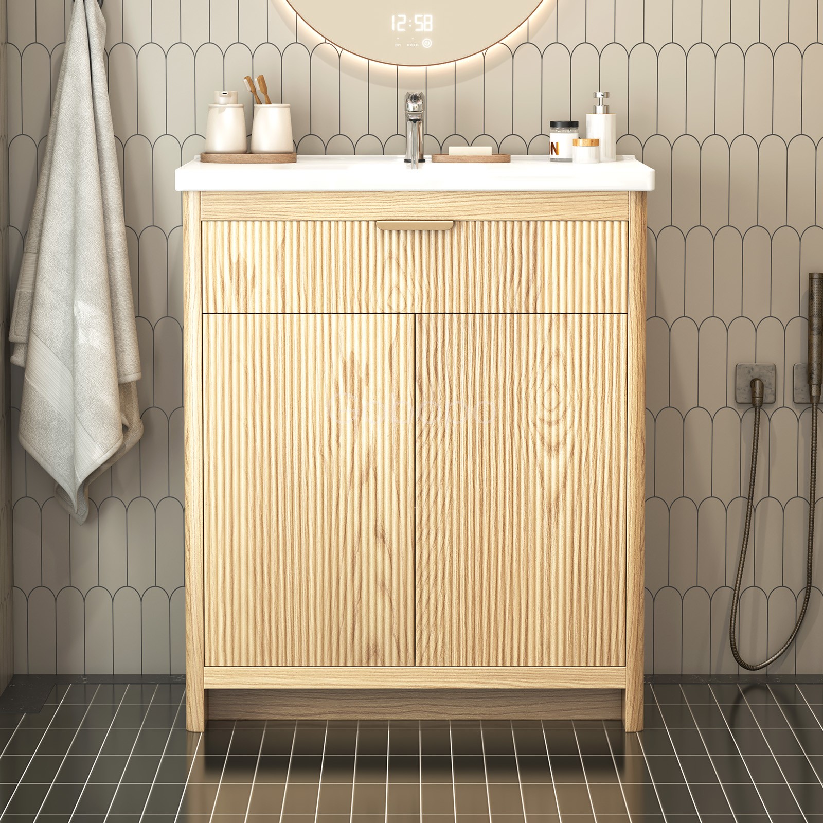 31″ Bathroom Vanity Cabinet Sink & Drawer Storage Cabinet Freestanding