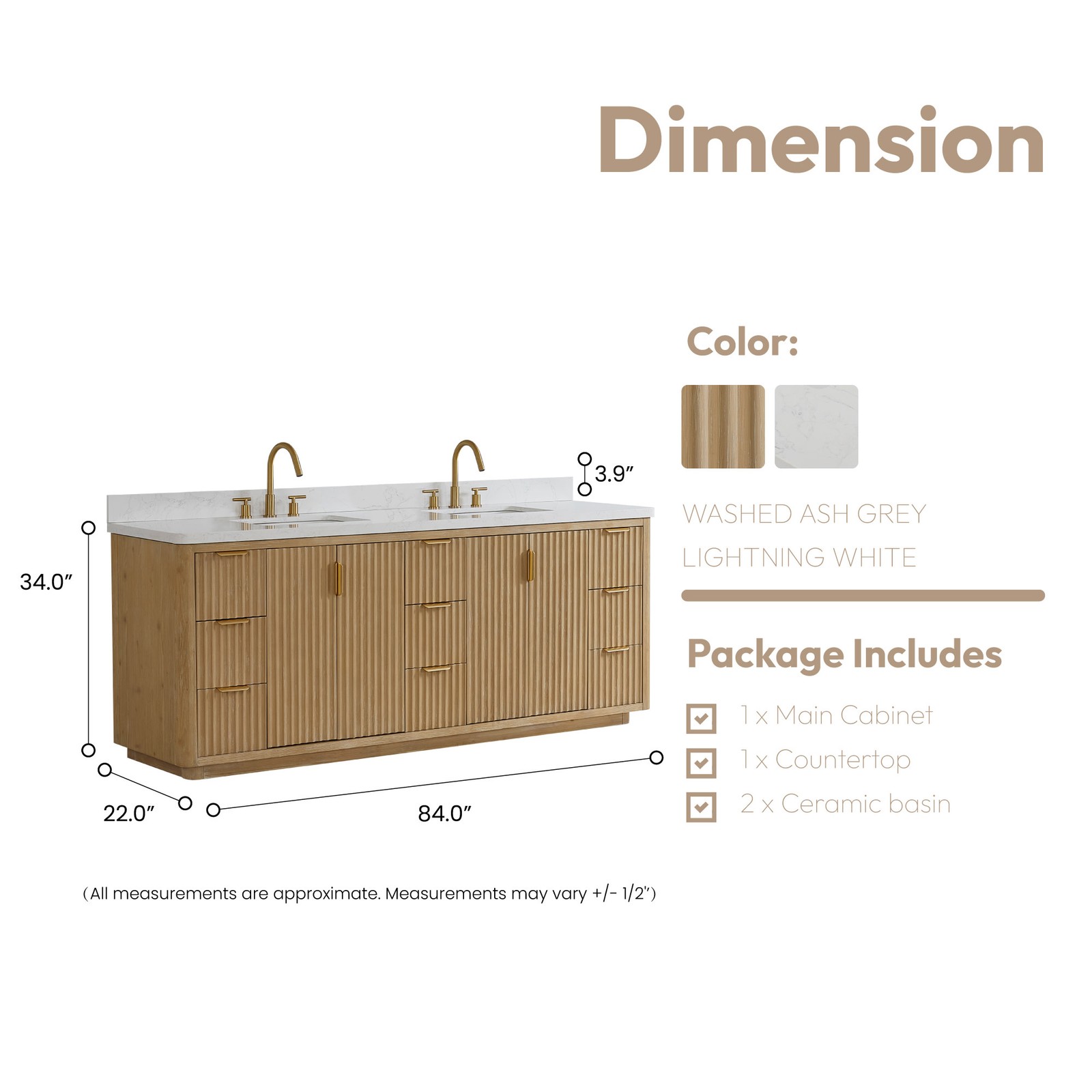 Miseno MV-NM-CADI84-LWT Cadiz 84″ – Washed Ash Grey