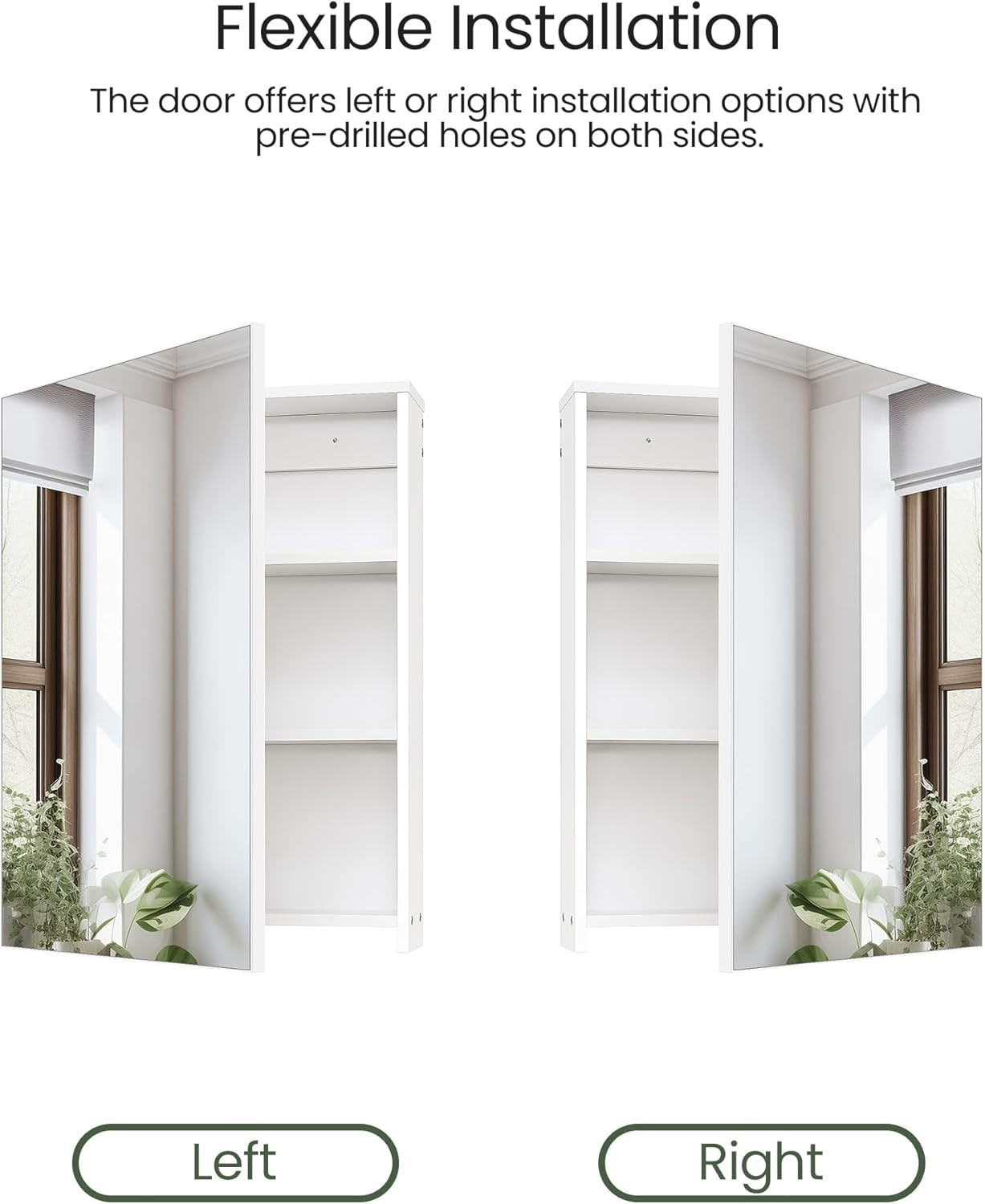 Wall-Mounted Bathroom Vanity with Mirror Medicine Cabinet Storage White