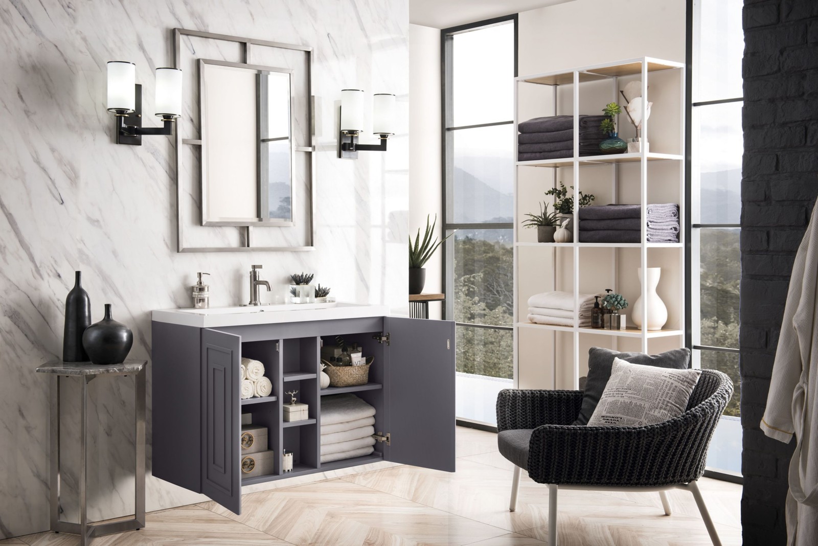 James Martin Vanities E110V39.5WG Alicante 40″ Wall Mounted – Mid Century Acacia