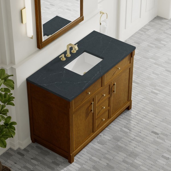 48″ James Martin Bellshire 660-V48-HNO-3CSP Vanity Cabinet Charcoal SoapstoneTop