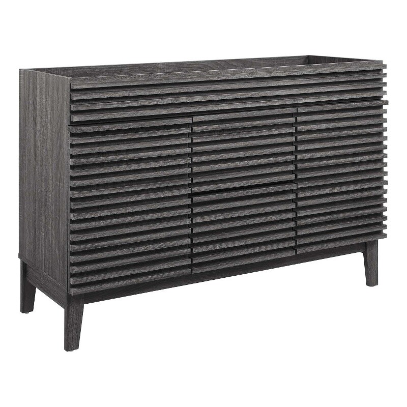 Modway Render 47″ MDF and Particleboard Bathroom Vanity Cabinet in Charcoal