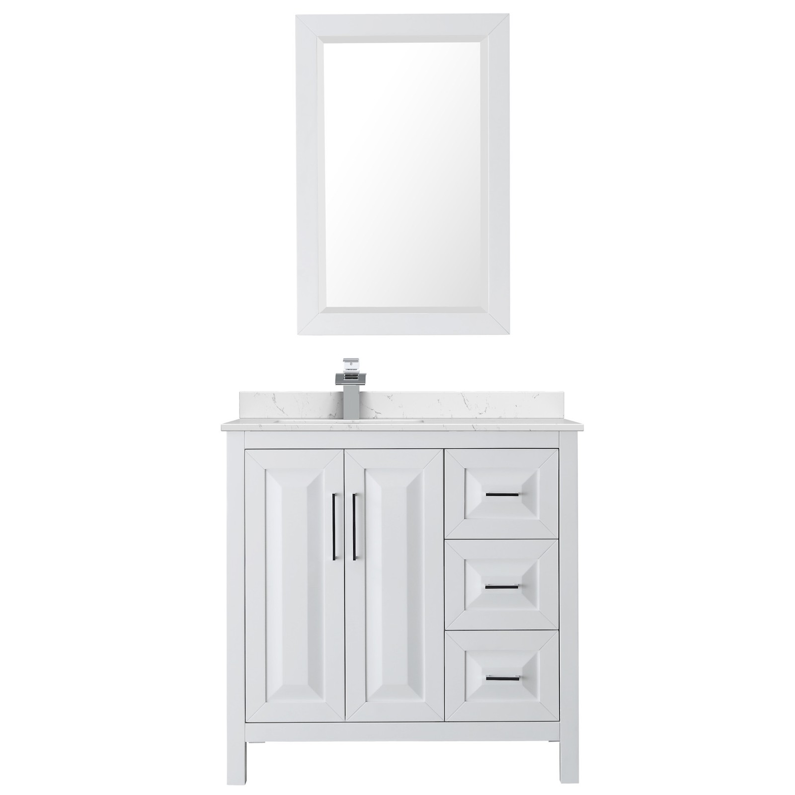 Wyndham Collection WCV252536S-Left-VCA-M24 Daria 36″ – Dark Espresso / White