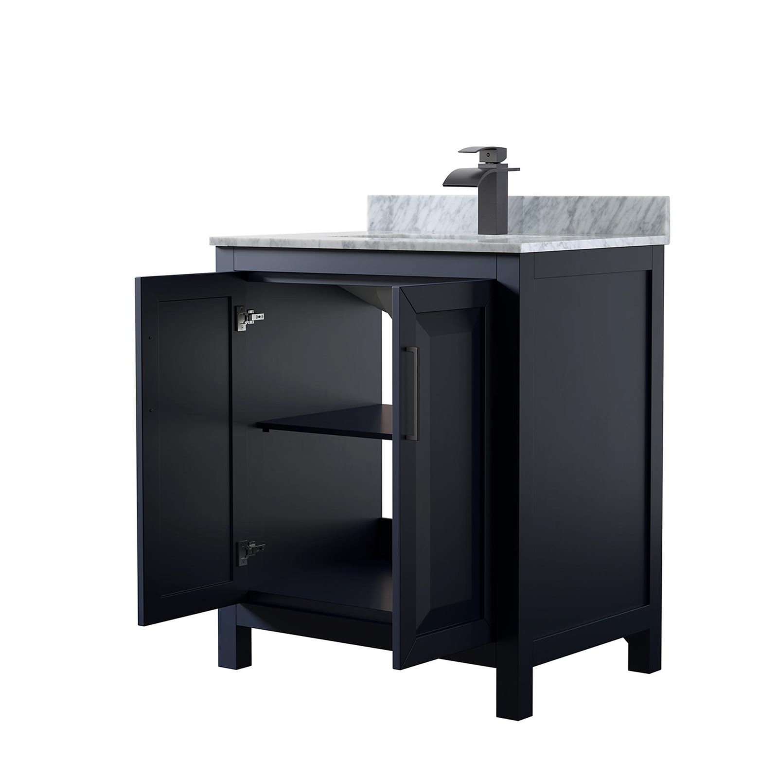 Wyndham Collection WCV252560SUNSM58 Daria 60″ – Dark Gray / White Carrara Marble
