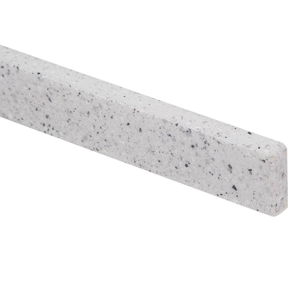37 In. Bathroom Vanity Backsplashe Flat Edge Cultured Marble Silver Ash Finish