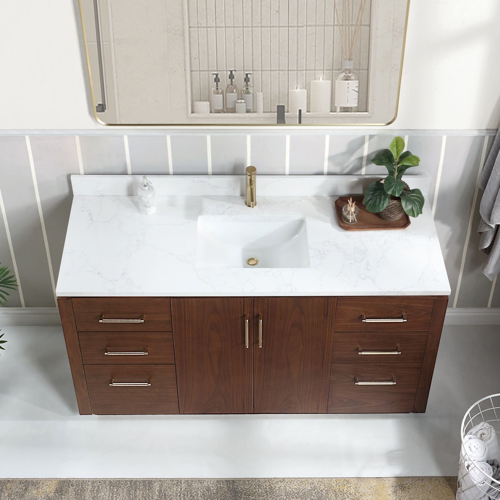 Miseno MV-NM-705760 San 60″ – Natural Walnut / White Grain