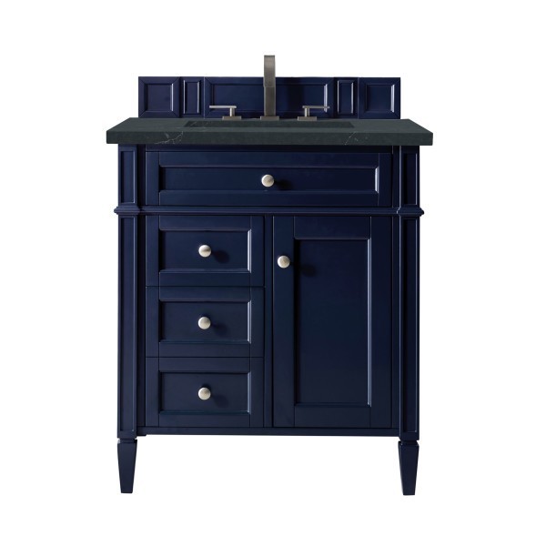 30″ James Martin Brittany 650-V30-VBL-3CSP Vanity Cabinet Charcoal Soapstone Top
