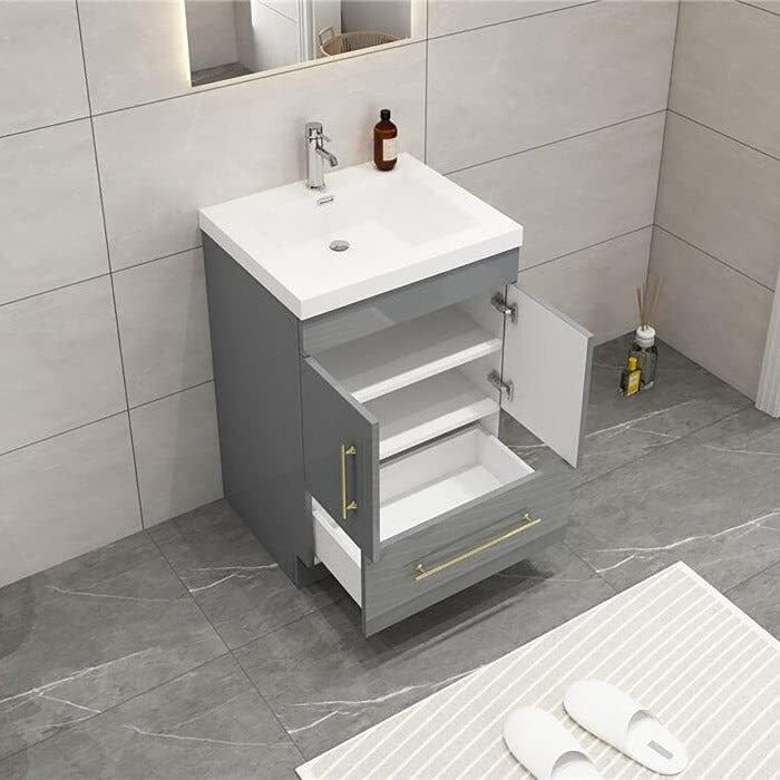 Bathroom Vanity Cabinet 24/30 inch Acrylic Sink, Storage Cabinet, Drawers