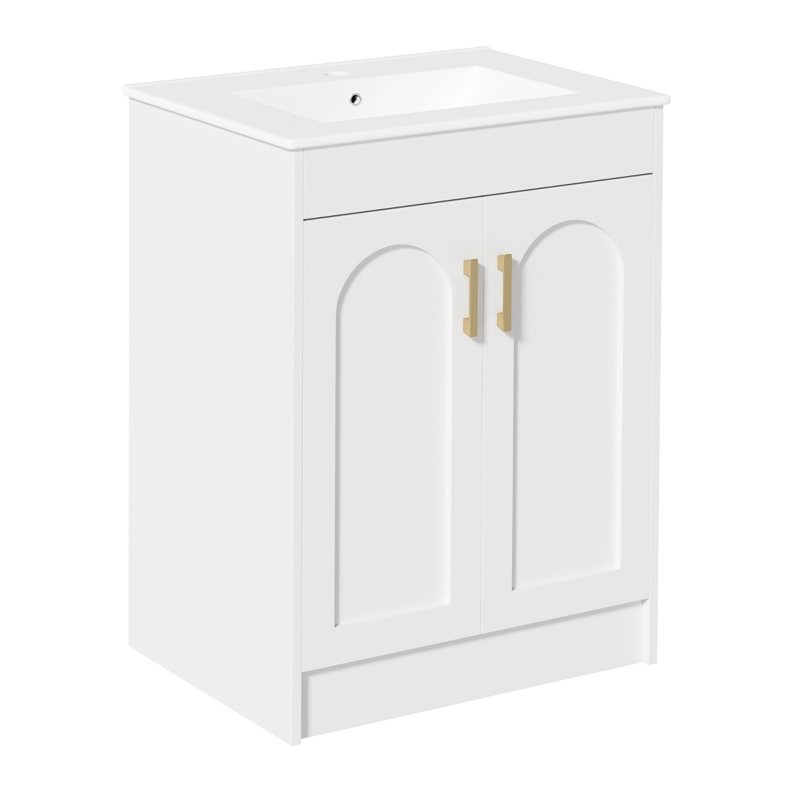 24 Inch Bathroom Vanity with Sink, Freestanding & Wall Mounted Vanity Sink Combo