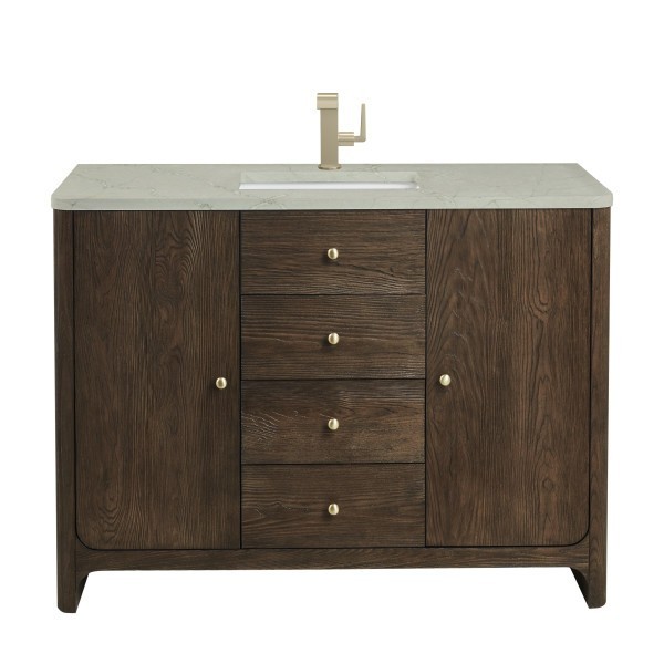 48″ James Martin Gracyn D125-V48-SBL-3VSL Vanity Cabinet Victorian Silver Top