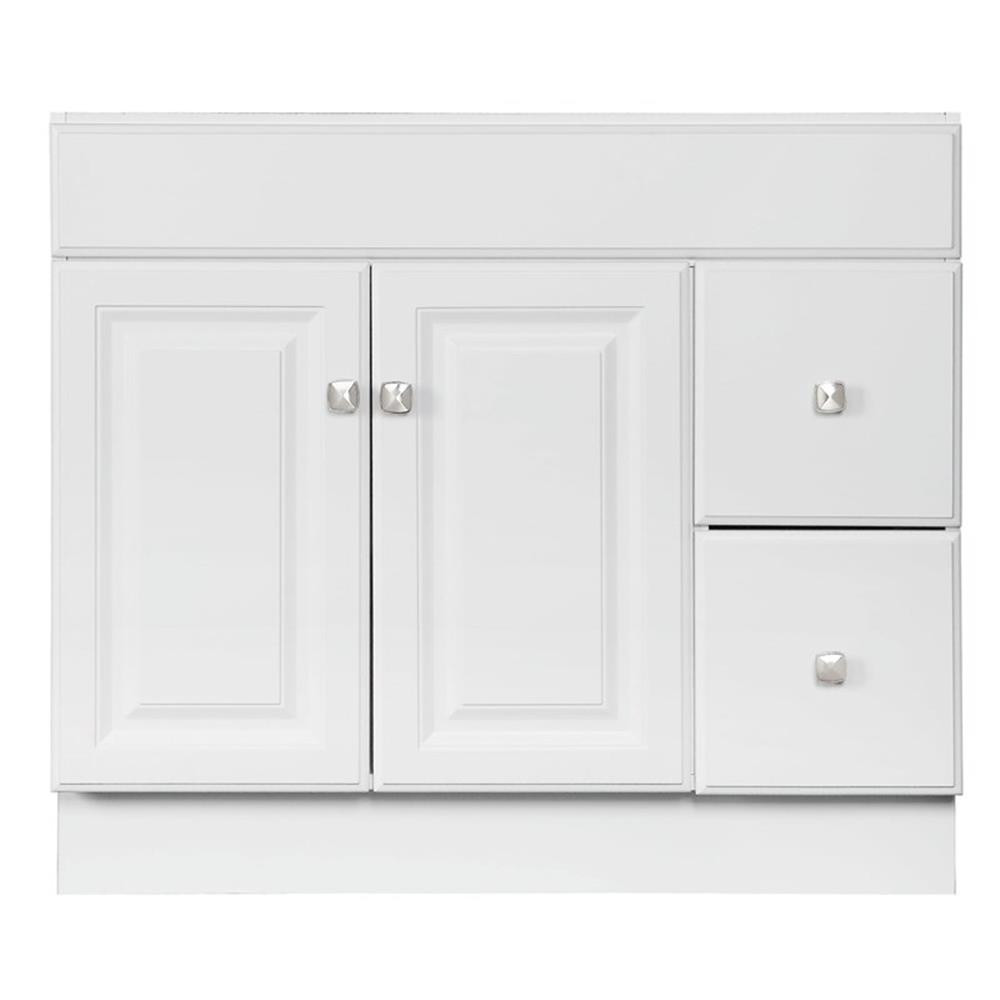Wyndham 36-Inch 2-Drawer Wood Vanity Without Top in White