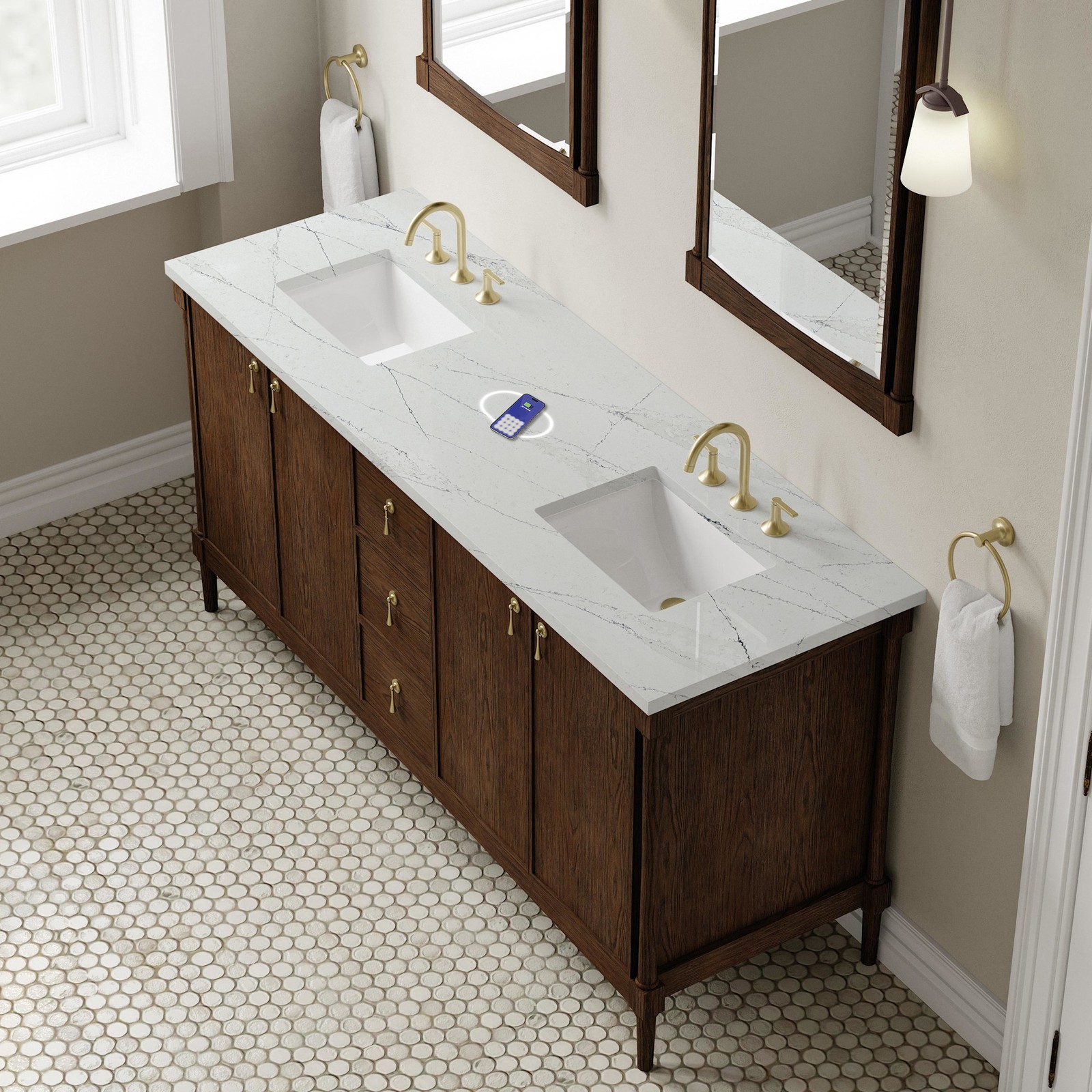 James Martin Vanities D680-V72-FENC Kinnsden 72″ – Sable Oak